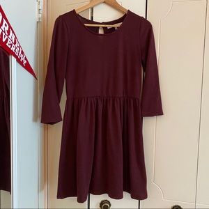 Long Sleeve Maroon Dress